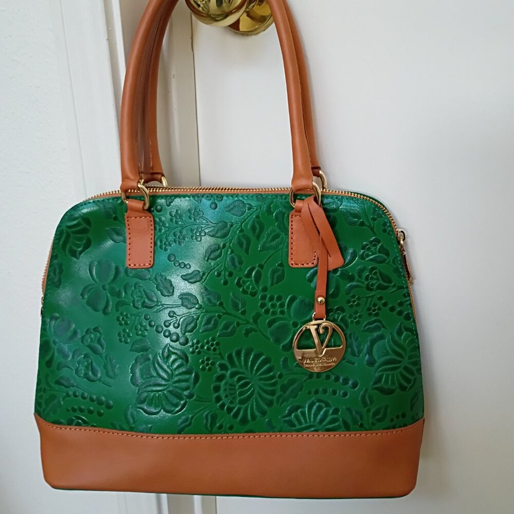 Valentina Green Tooled Leather Purse